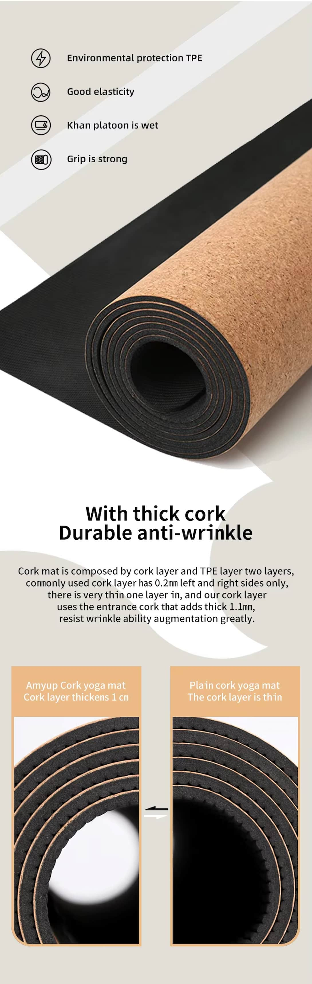 manufacturer price cork yoga mat